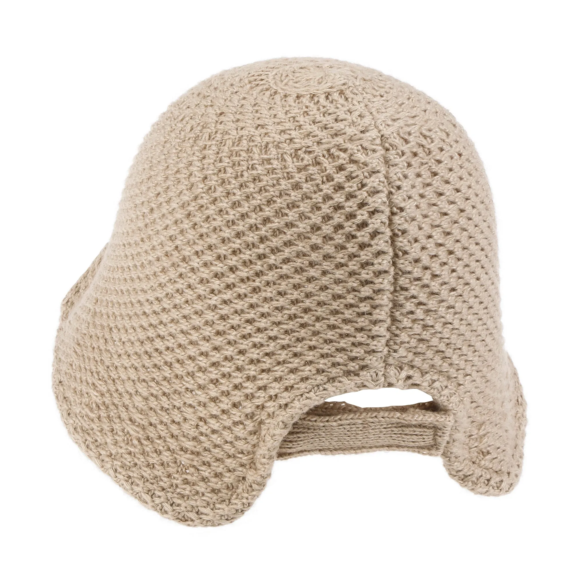 ililily Crochet Asymmetrical Brim Wool Blended Bucket Hook And Loop Winter Hat