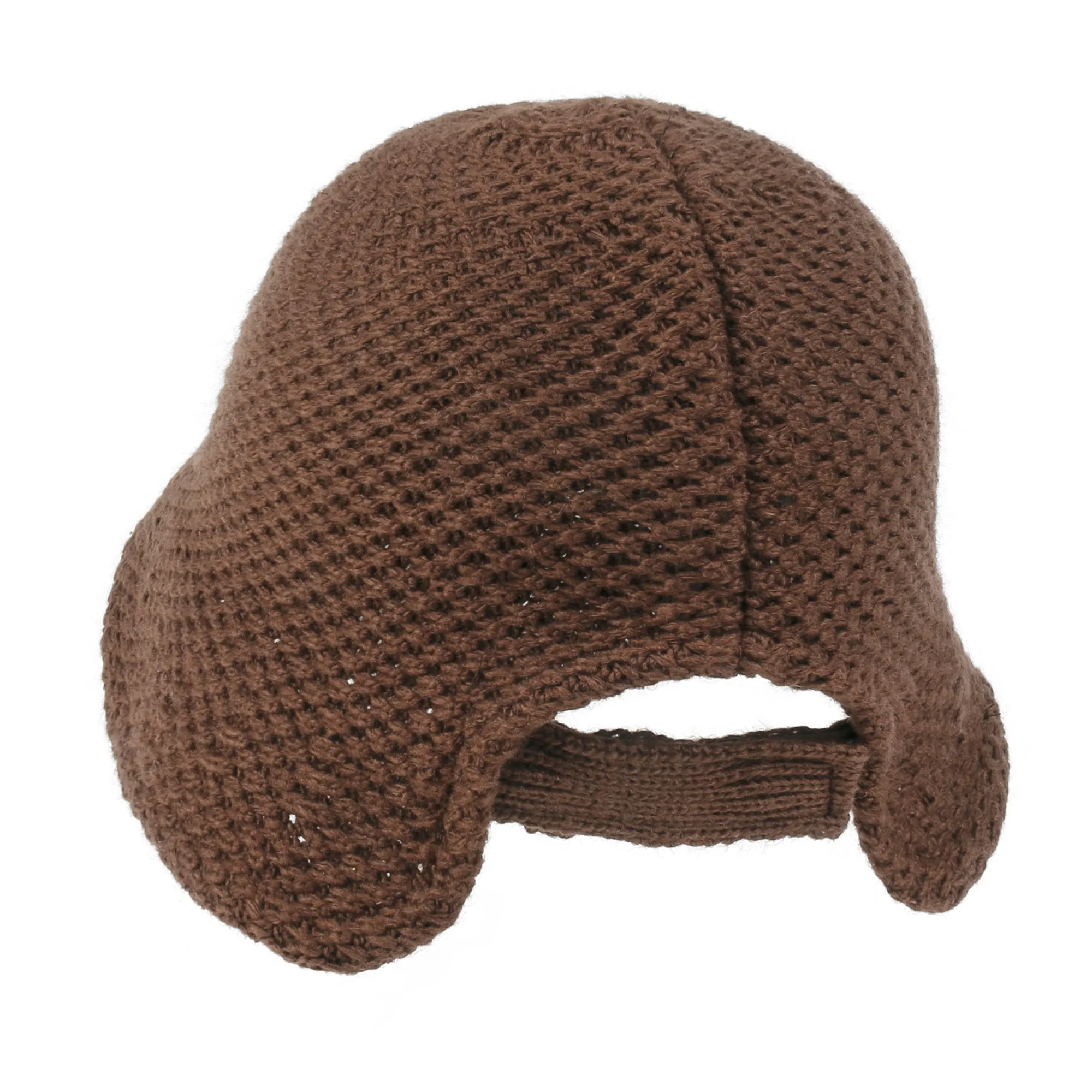 ililily Crochet Asymmetrical Brim Wool Blended Bucket Hook And Loop Winter Hat