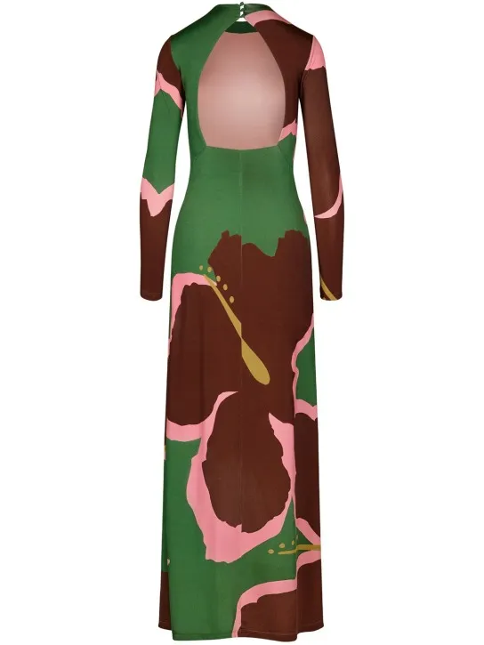 Johanna Ortiz   Shiny jersey long sleeve long dress 