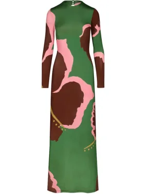 Johanna Ortiz   Shiny jersey long sleeve long dress 