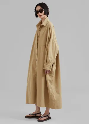 Kason Oversized Shirt Dress - Sahara