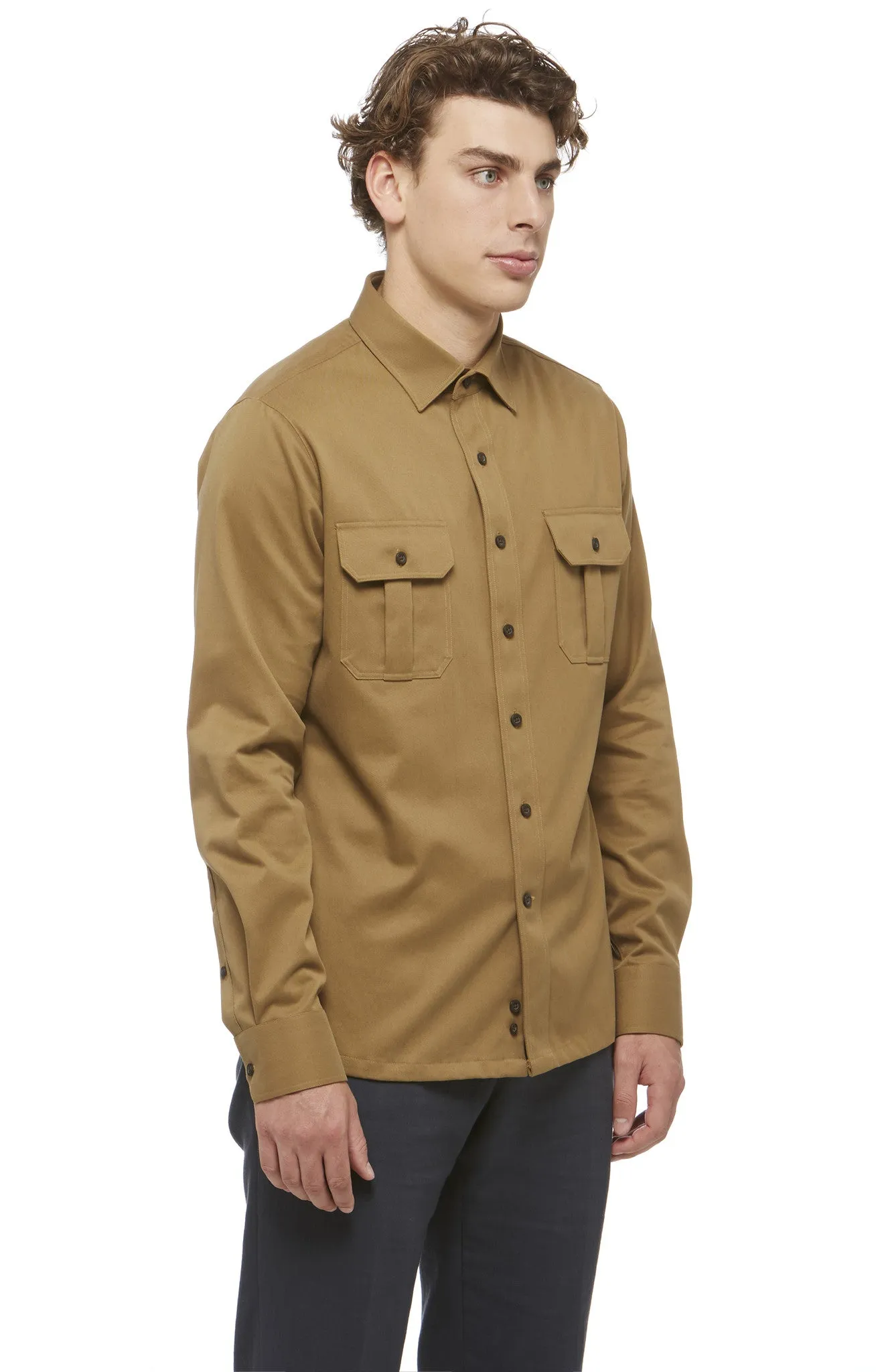Khaki Cotton Shacket