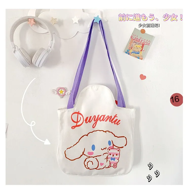 Korean Cartoon Rabbit Canvas Shoulder Bag