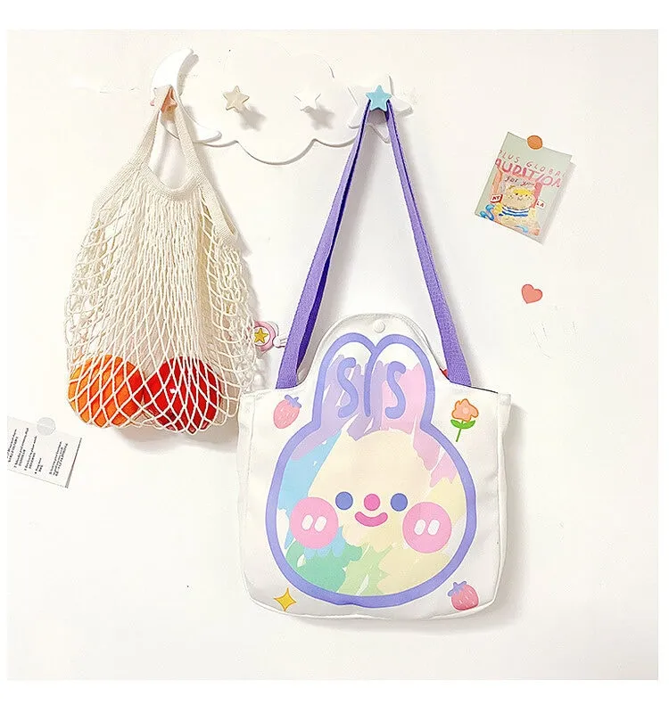 Korean Cartoon Rabbit Canvas Shoulder Bag