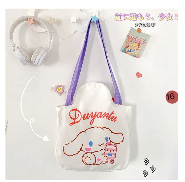 Korean Cartoon Rabbit Canvas Shoulder Bag