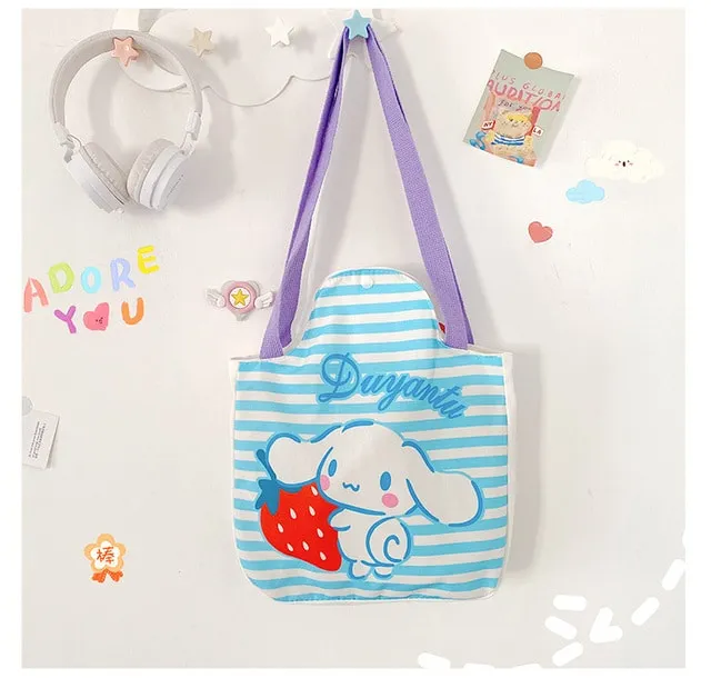 Korean Cartoon Rabbit Canvas Shoulder Bag