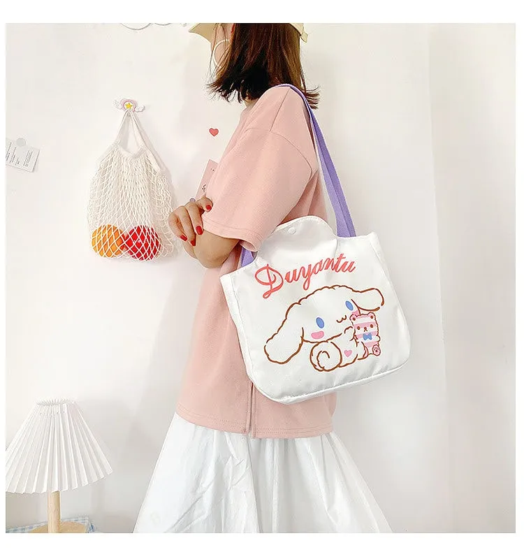 Korean Cartoon Rabbit Canvas Shoulder Bag