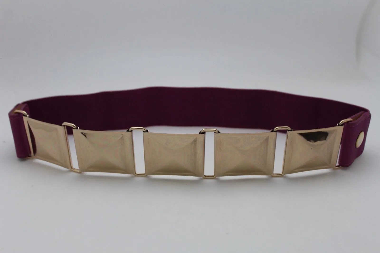 Large Pyramid Studded Elastic Waistband Belt Size S M
