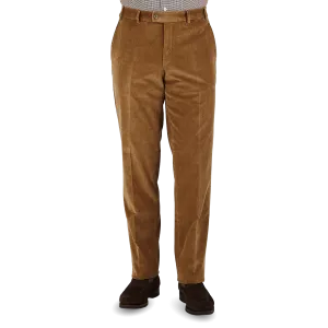 Light Brown Cotton Corduroy Regular Fit Chinos
