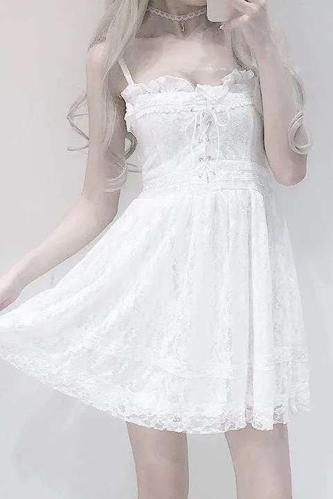 Lolita Lace Drawstring Slip Dress