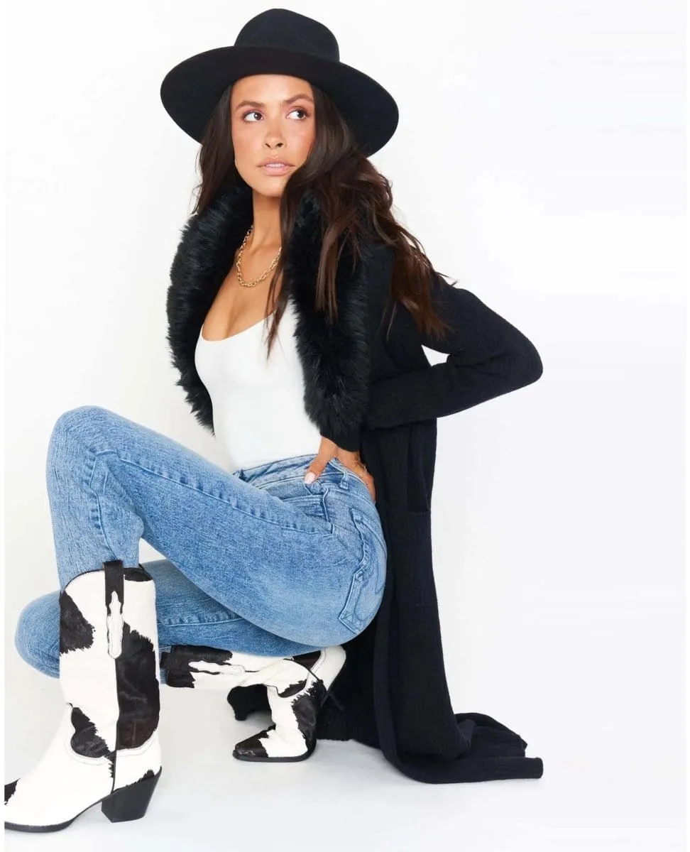 Lombardi Cardi Black with Faux Fur