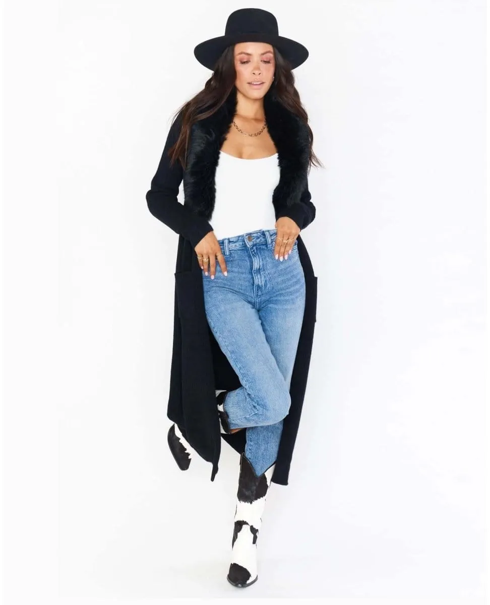 Lombardi Cardi Black with Faux Fur