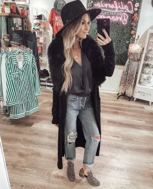 Lombardi Cardi Black with Faux Fur