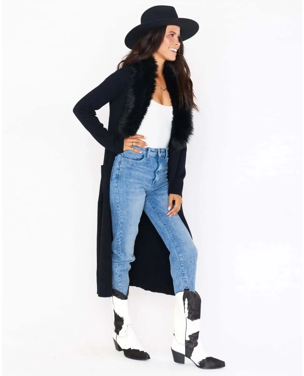 Lombardi Cardi Black with Faux Fur
