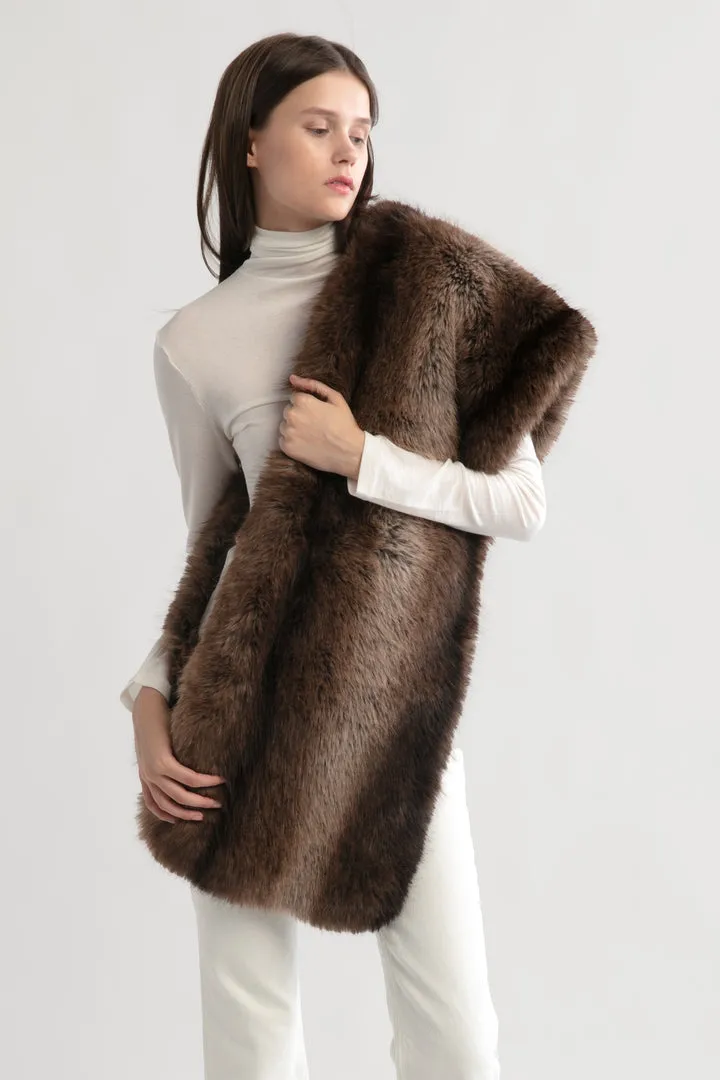 Look By M Two Tone Fur Shawl SS2408