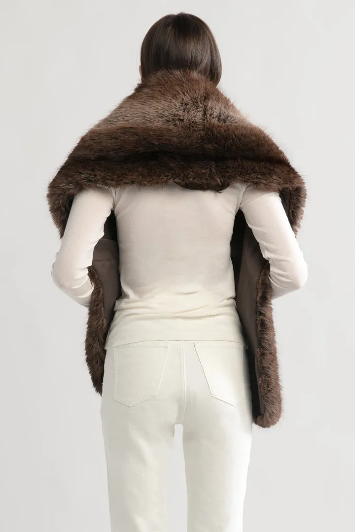 Look By M Two Tone Fur Shawl SS2408