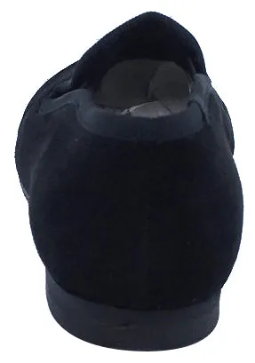 Luccini Splendid Girl's & Boy's Black Velvet Slip On Gold Leather Dress Shoe