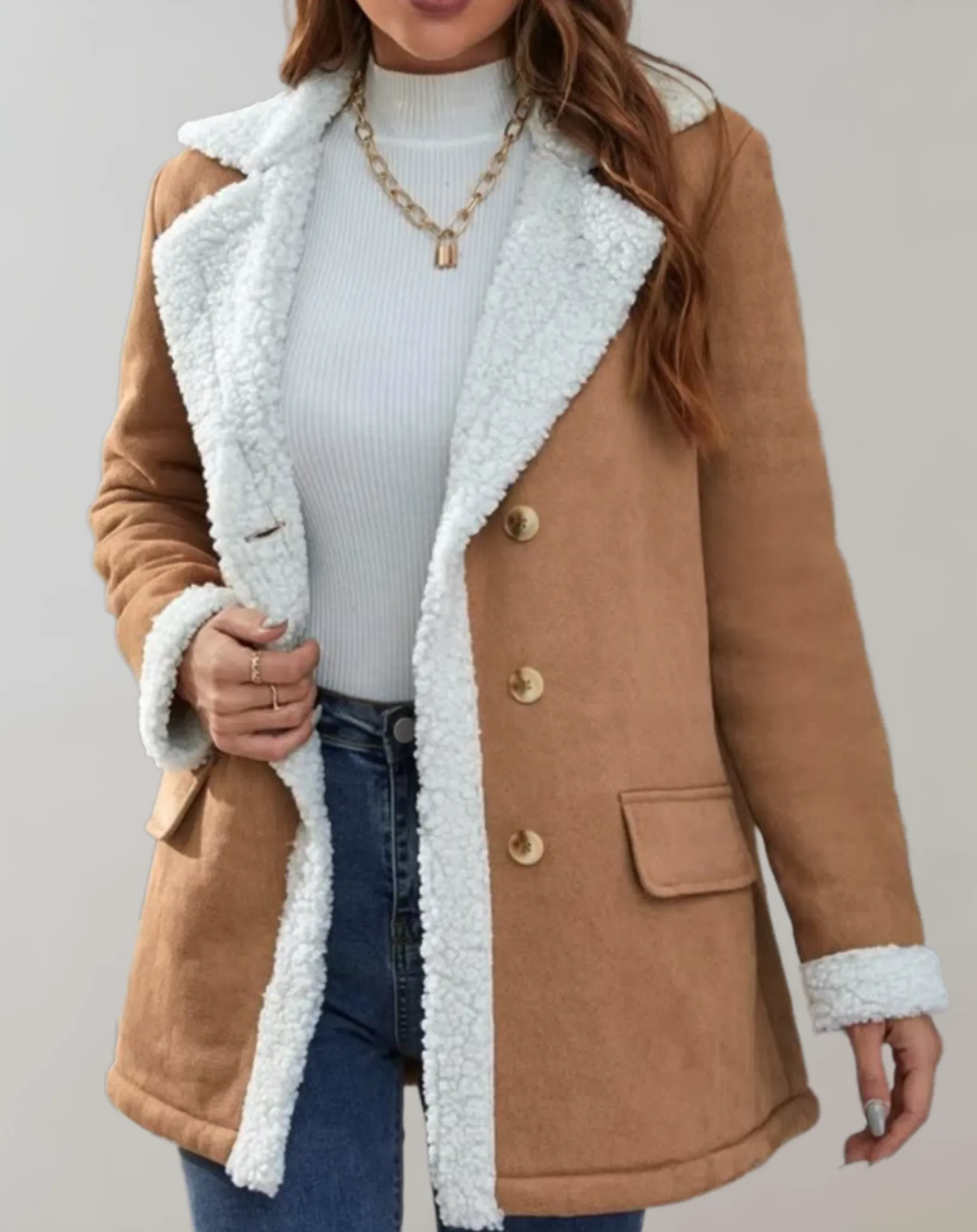 Machteld  Stijlvolle en Warme Fleece Winterjak voor Dames