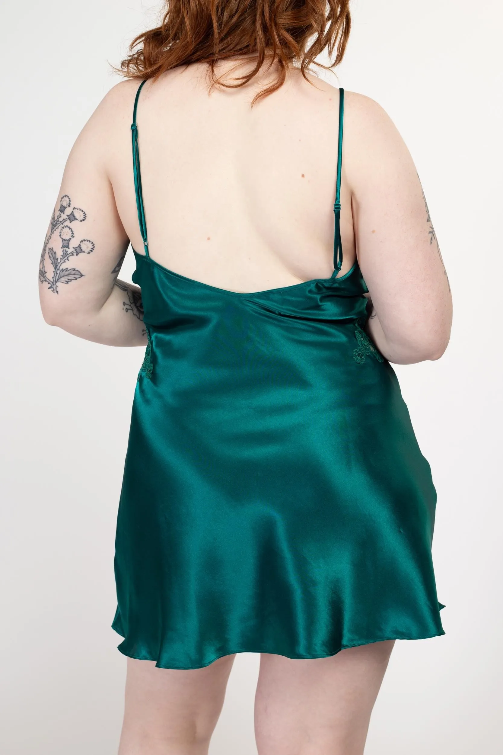 Medium 90s Victoria's Secret Emerald Green Satin Slip Dress