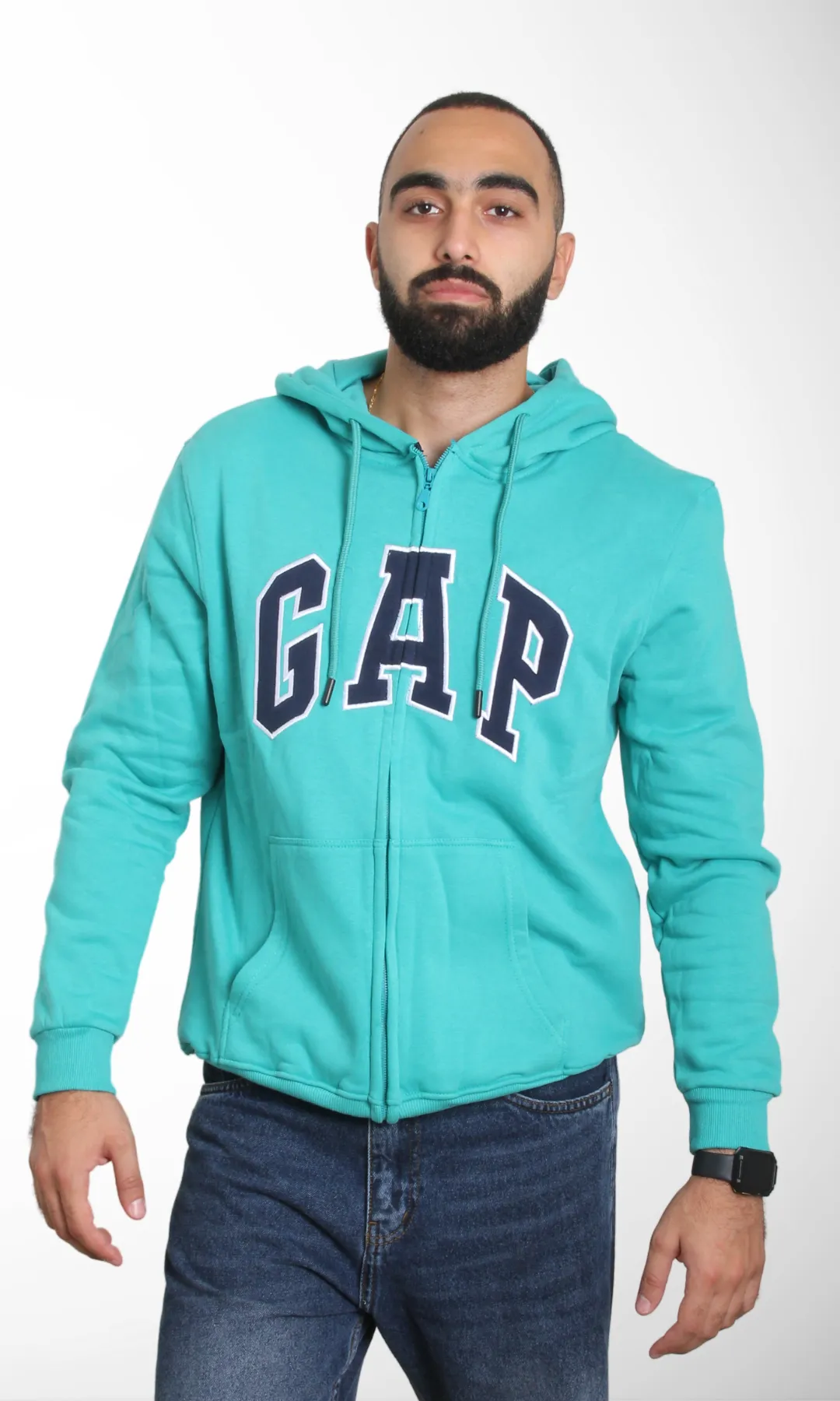 Men Zip-Up Hoodie (Green)