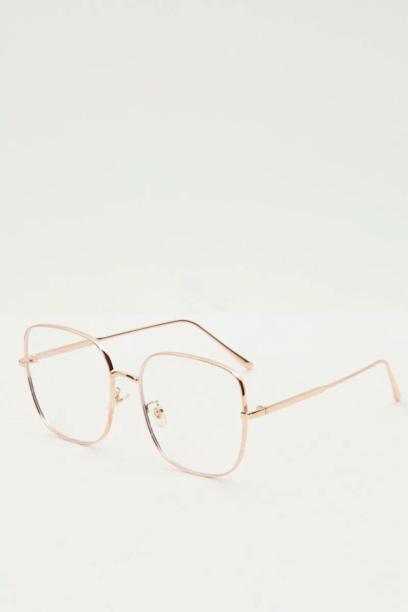 Metallic Square Blue Light Filter Glasses