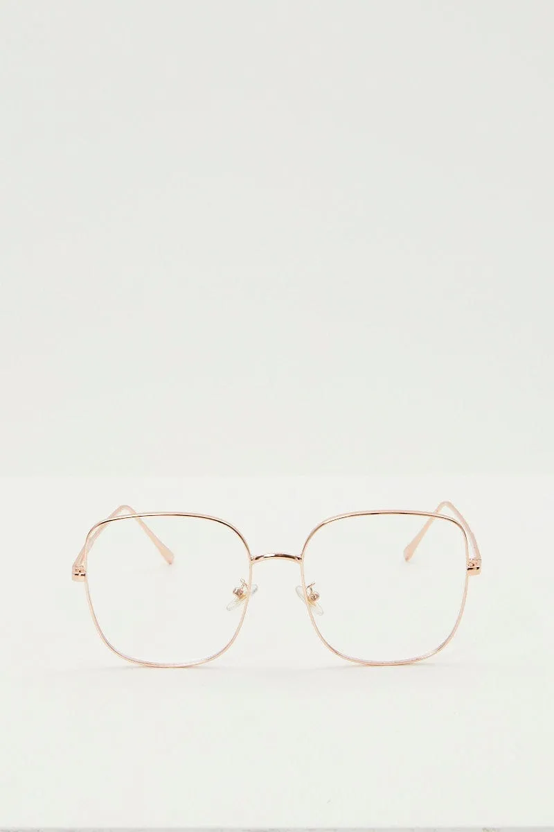 Metallic Square Blue Light Filter Glasses