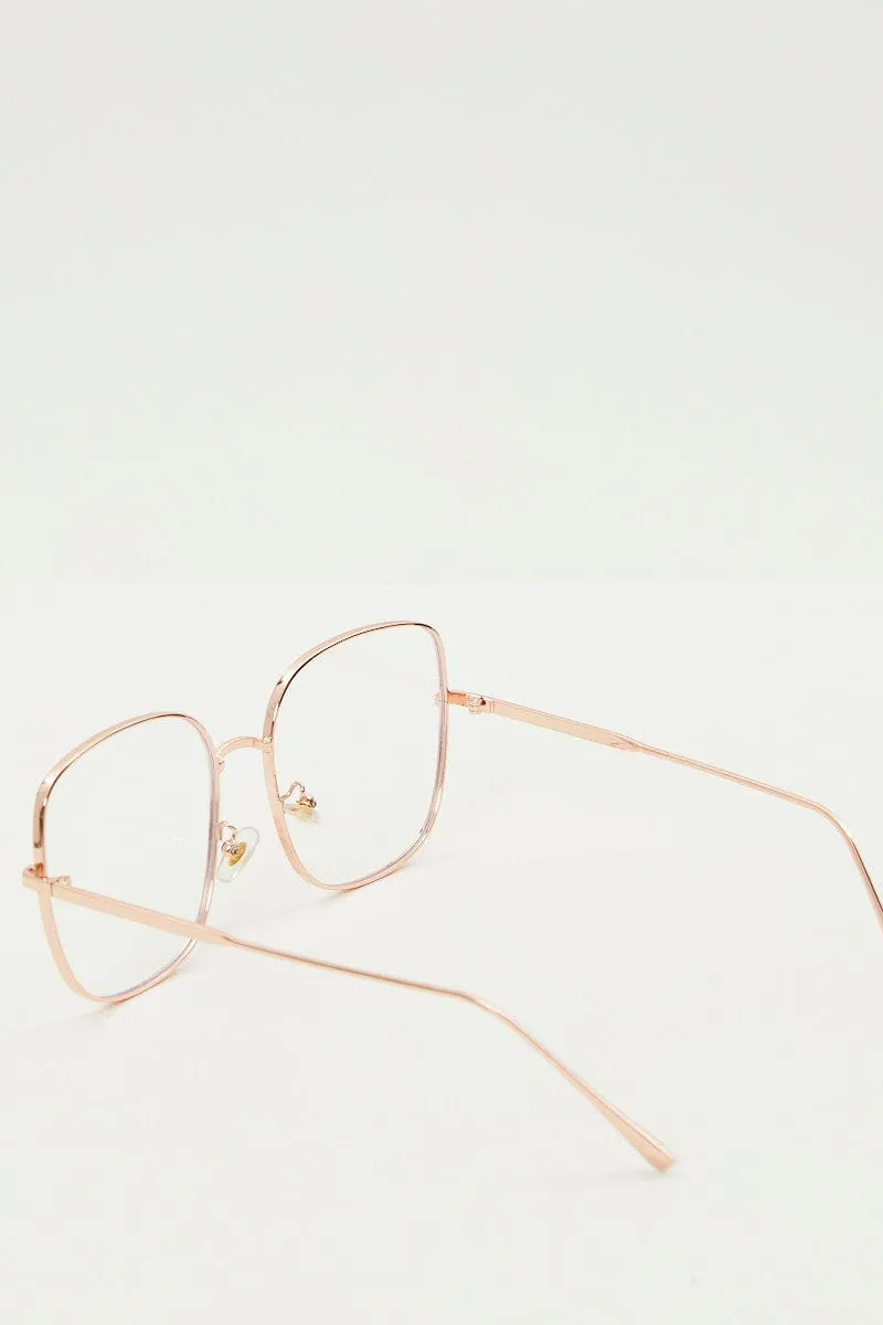 Metallic Square Blue Light Filter Glasses