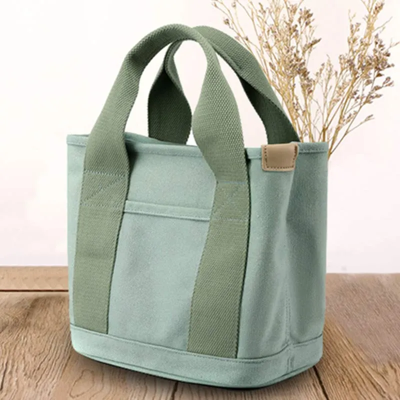 Multi-Pocket Handbag for Women Casual Canvas Tote Bag Daily Purse