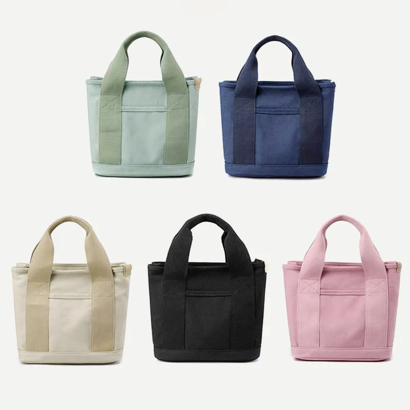Multi-Pocket Handbag for Women Casual Canvas Tote Bag Daily Purse