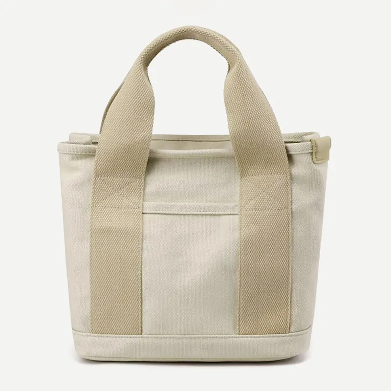 Multi-Pocket Handbag for Women Casual Canvas Tote Bag Daily Purse