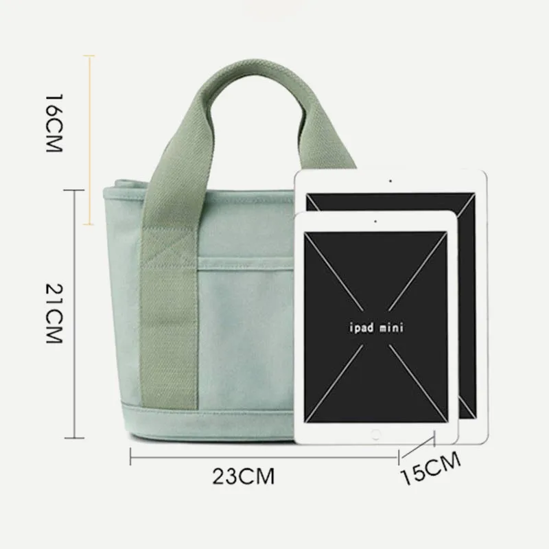 Multi-Pocket Handbag for Women Casual Canvas Tote Bag Daily Purse