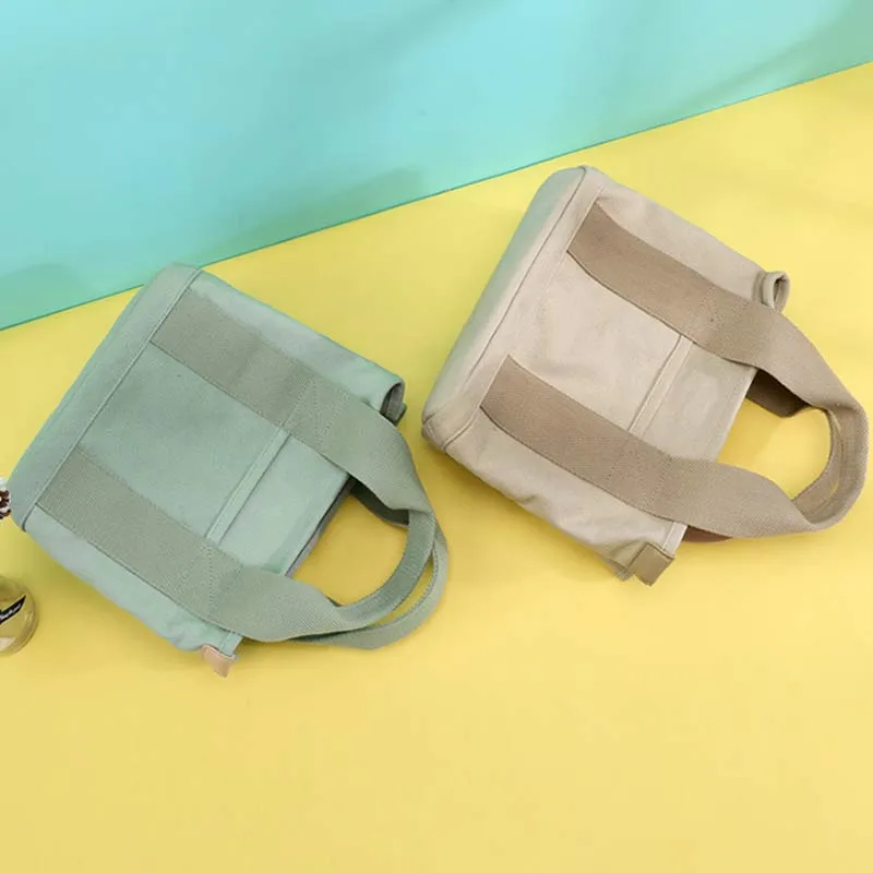 Multi-Pocket Handbag for Women Casual Canvas Tote Bag Daily Purse