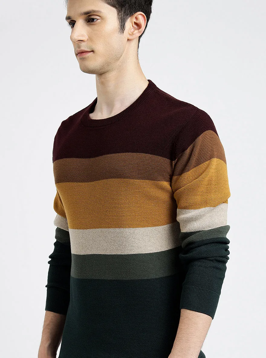 Multi Striped Slim Fit Winter T-Shirt | JadeBlue