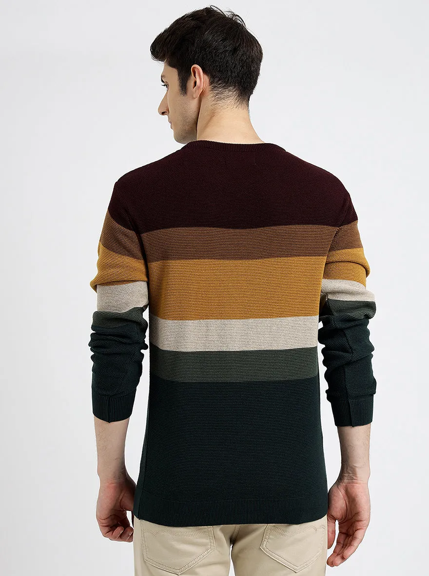 Multi Striped Slim Fit Winter T-Shirt | JadeBlue