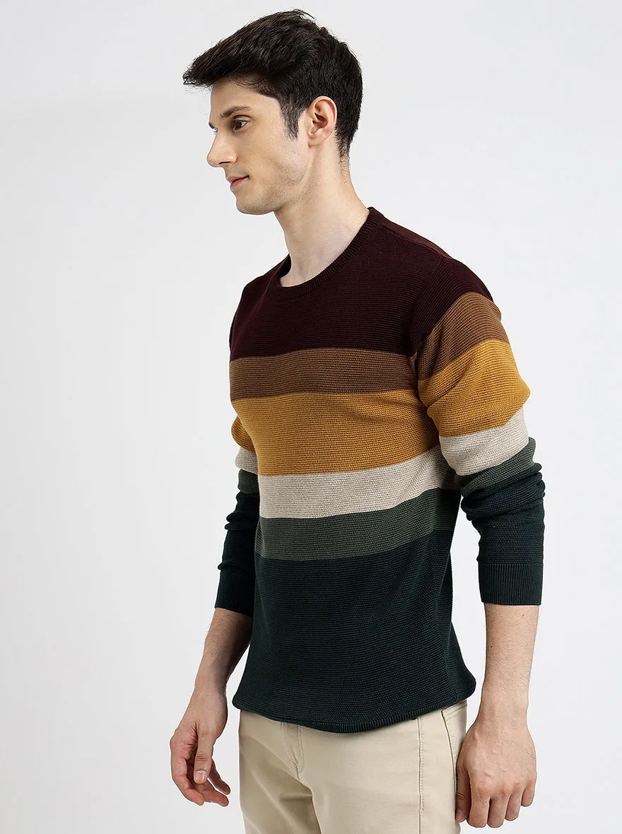 Multi Striped Slim Fit Winter T-Shirt | JadeBlue