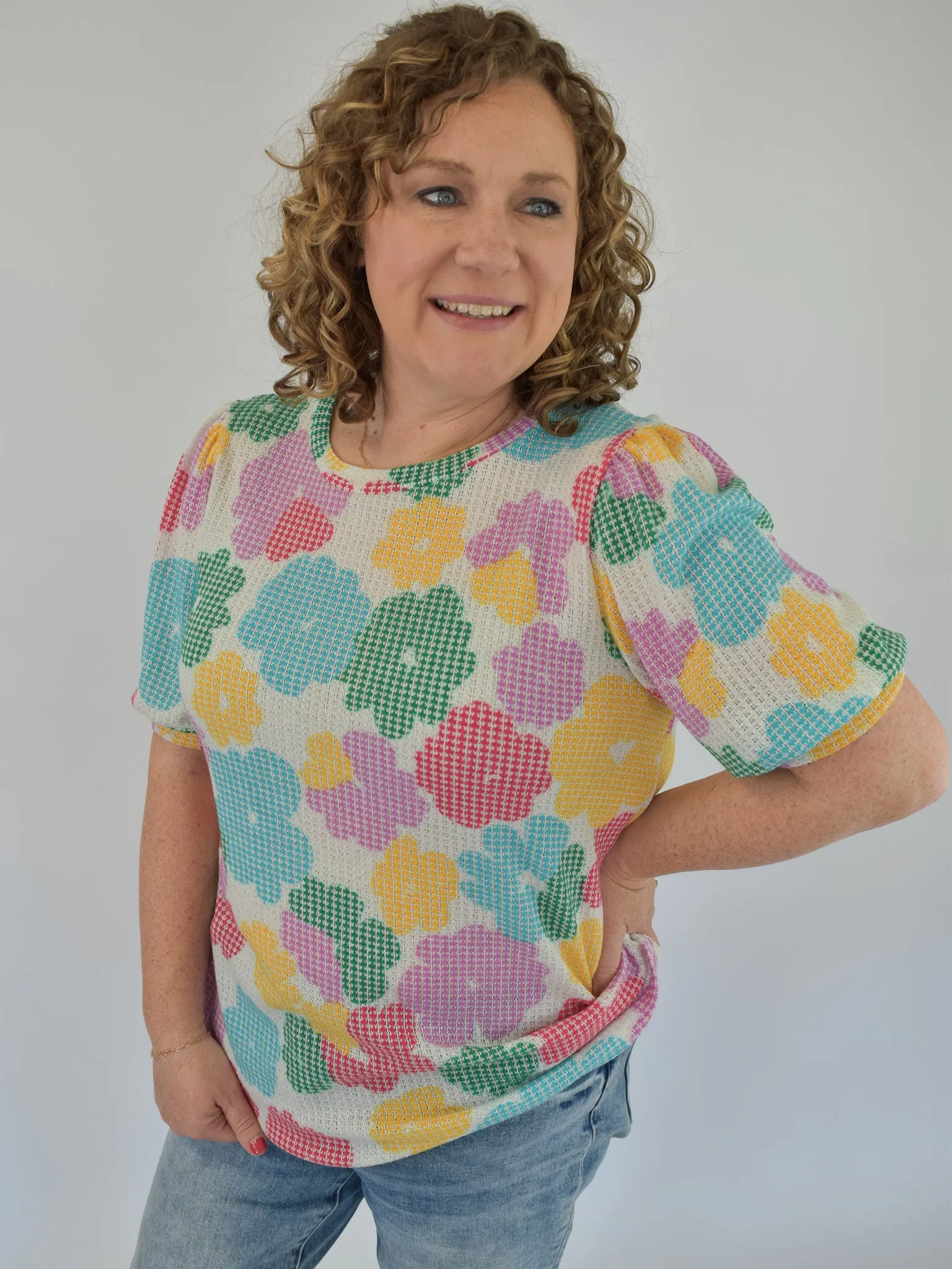 My Own Journey Floral Knit Top
