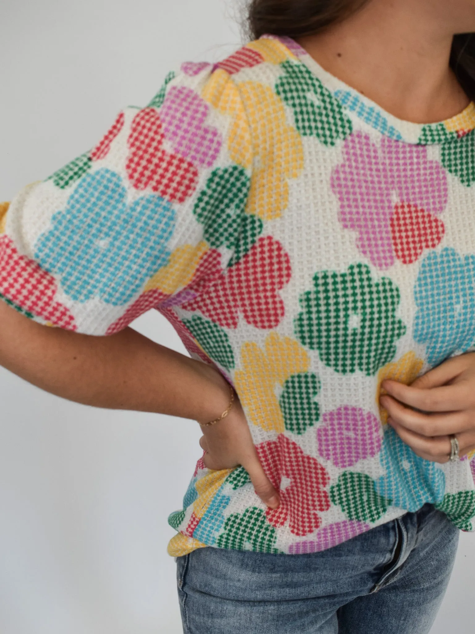 My Own Journey Floral Knit Top