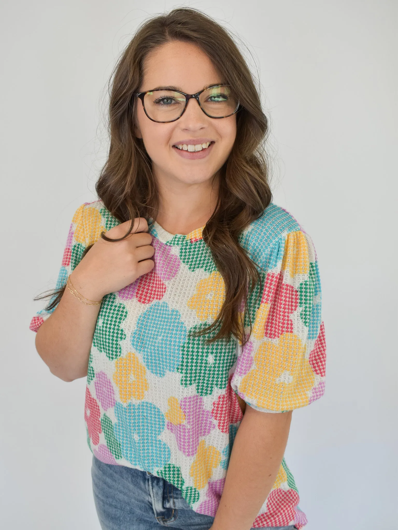 My Own Journey Floral Knit Top