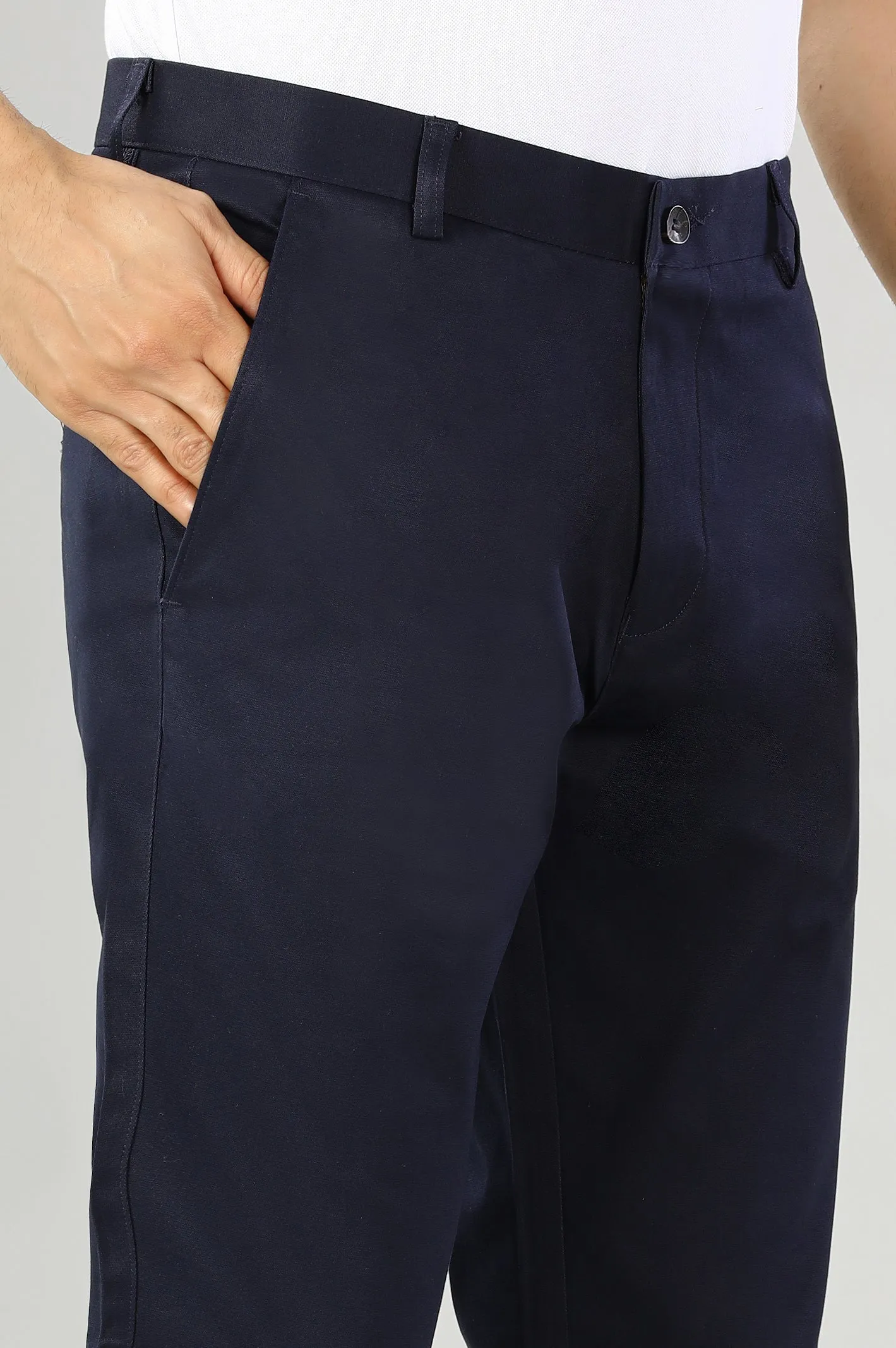 Navy Blue Smart Fit Cotton Chino