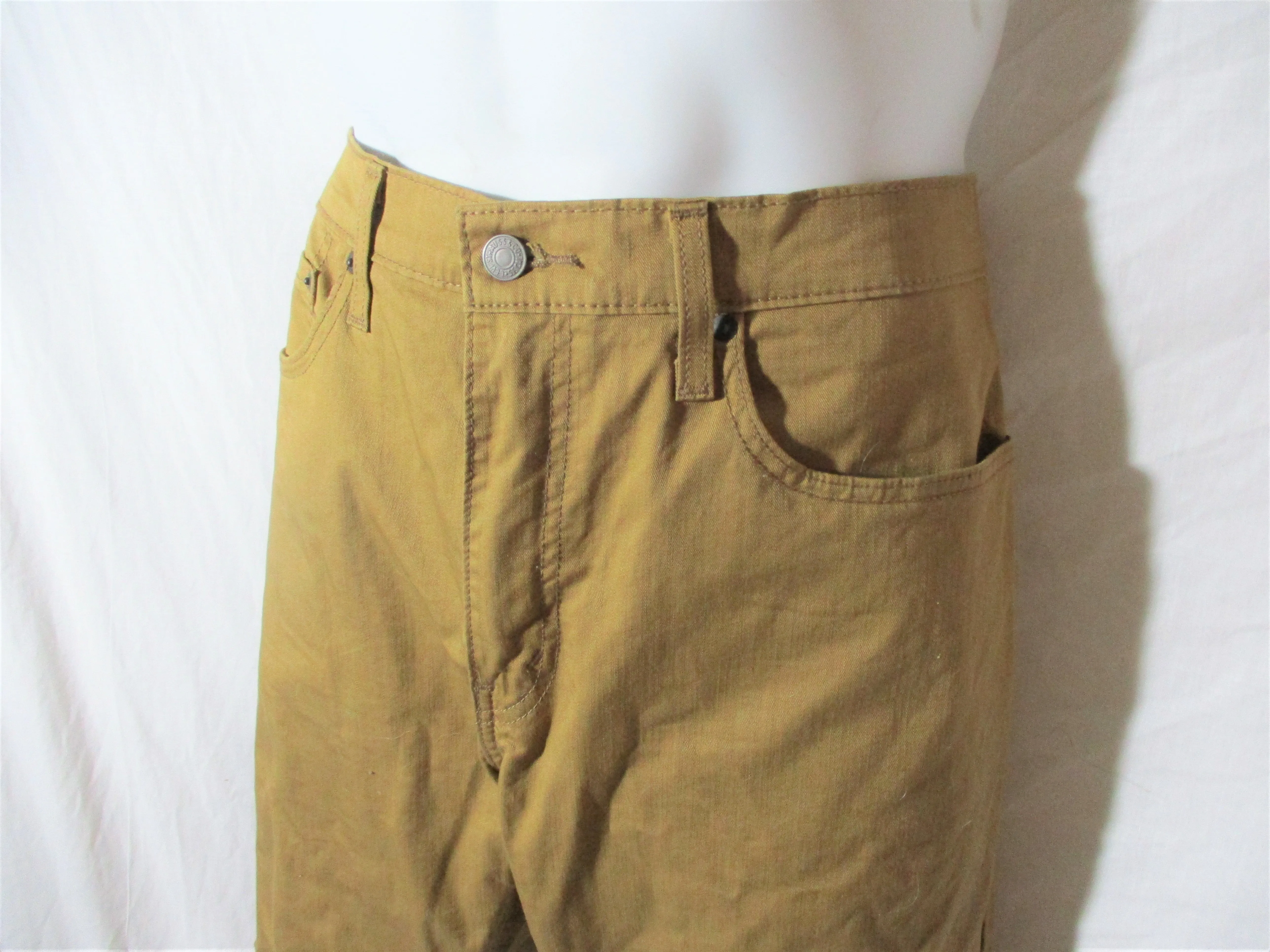 NEW LEVI'S JEANS 502 Regular Taper Fit Denim Dungarees PANTS TAN GOLD 36X30