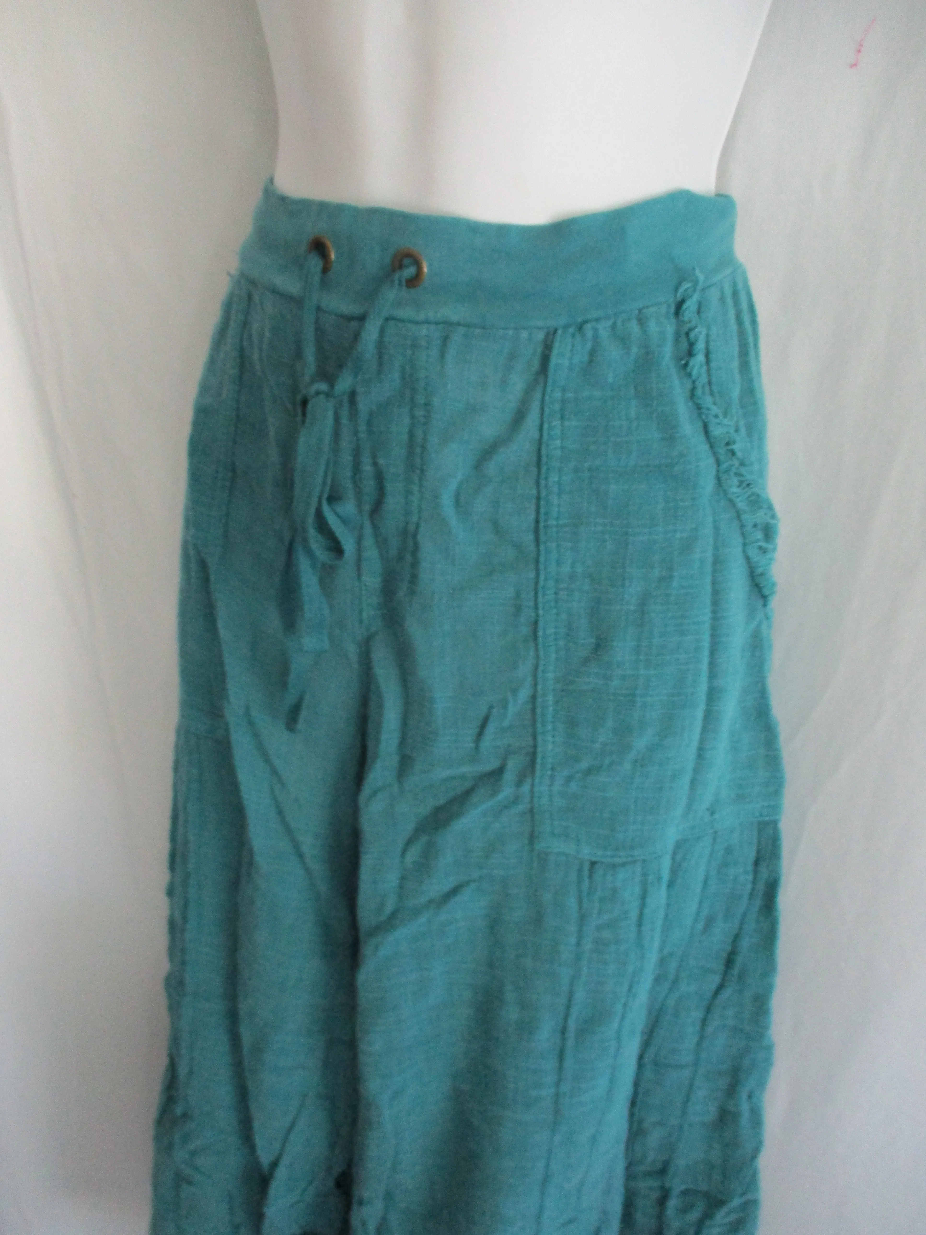 NEW WEARABLES 100% Cotton GAUZY BEACH Pant  S  BLUE Summer