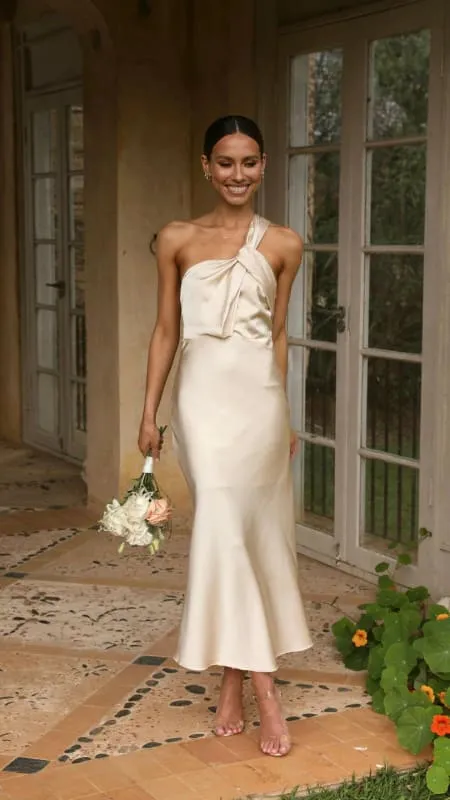 Pale Pink Elegant Backless Maxi Shoulder Camisole Dress