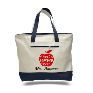 Personalized Teacher Canvas Tote Bags TB03