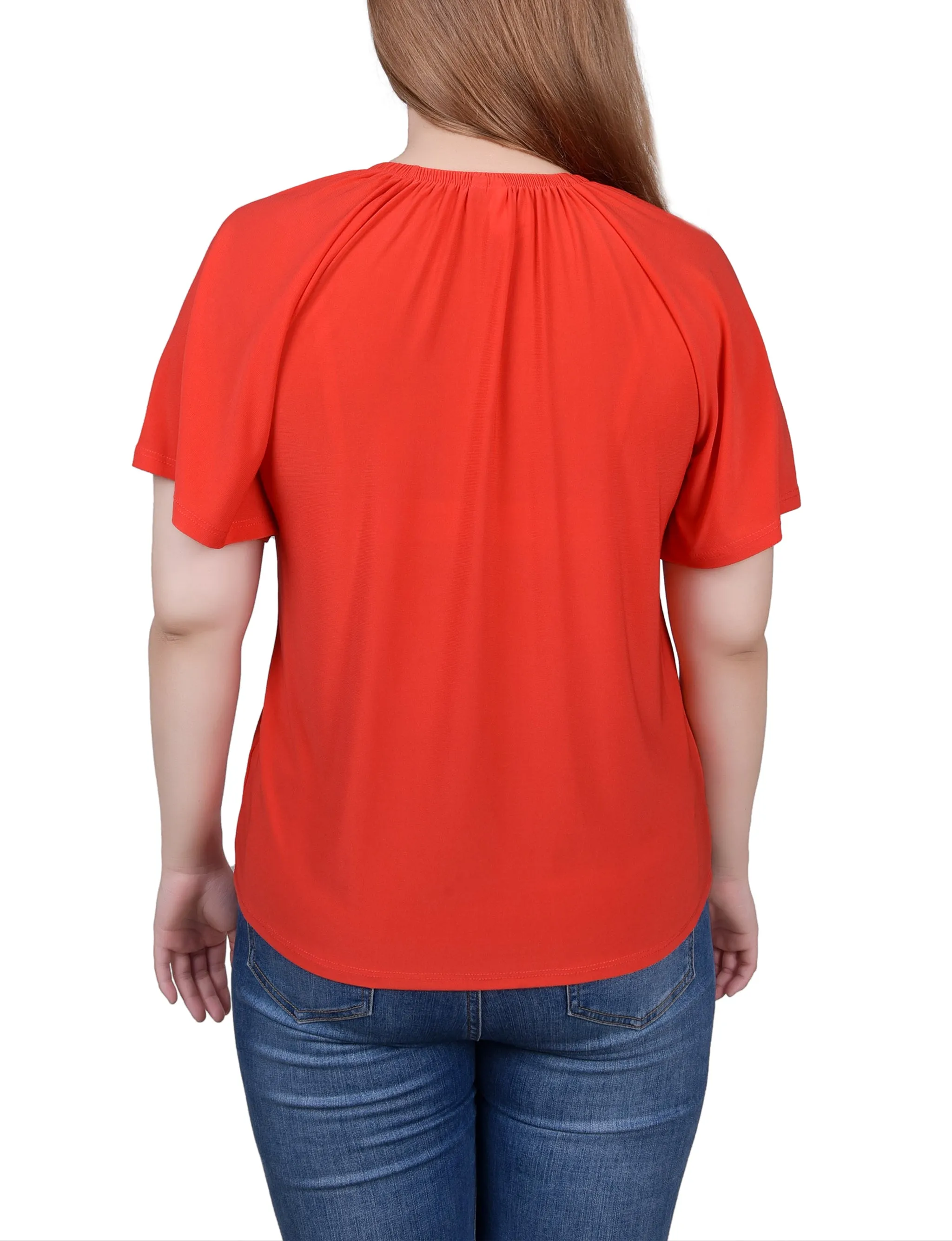 Petite Raglan Sleeve Top With Chain Details