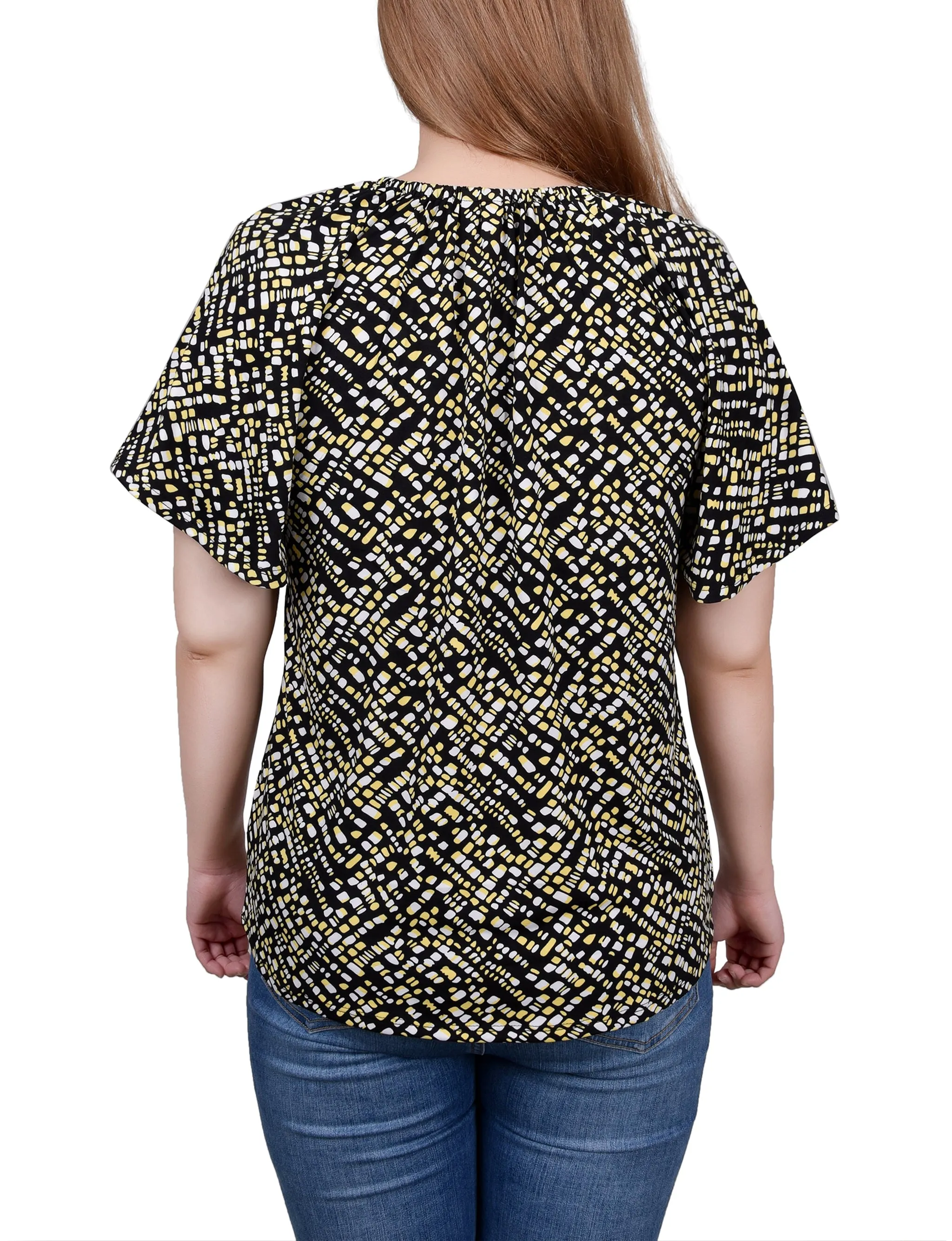 Petite Raglan Sleeve Top With Chain Details
