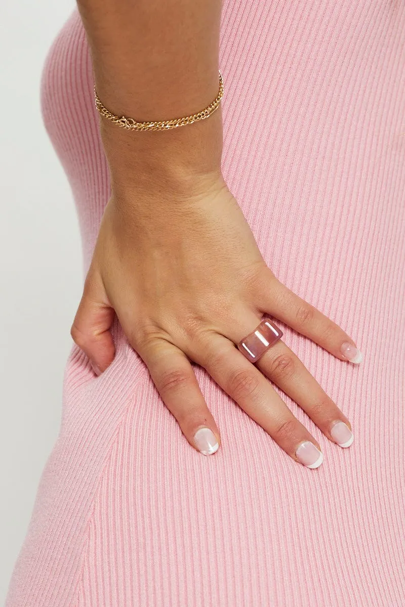 Pink Acrylic Ring