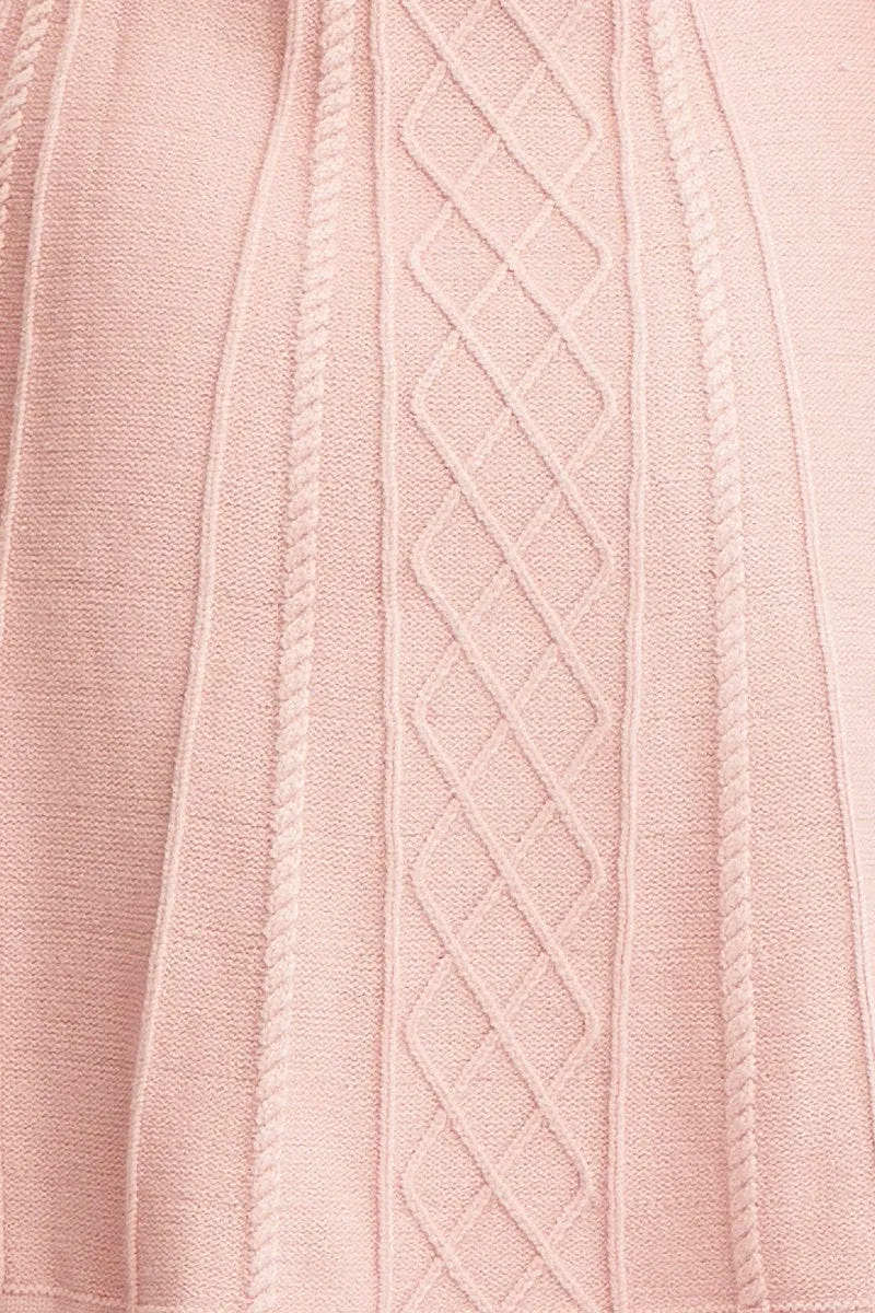 Pink Dress Sleeveless Mini Knit
