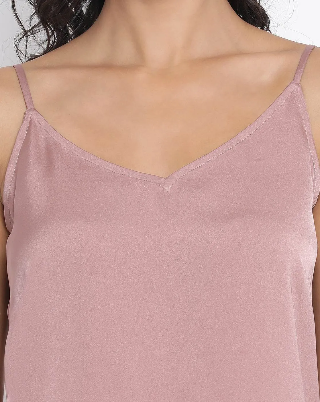Pink Satin Spaghetti Dress