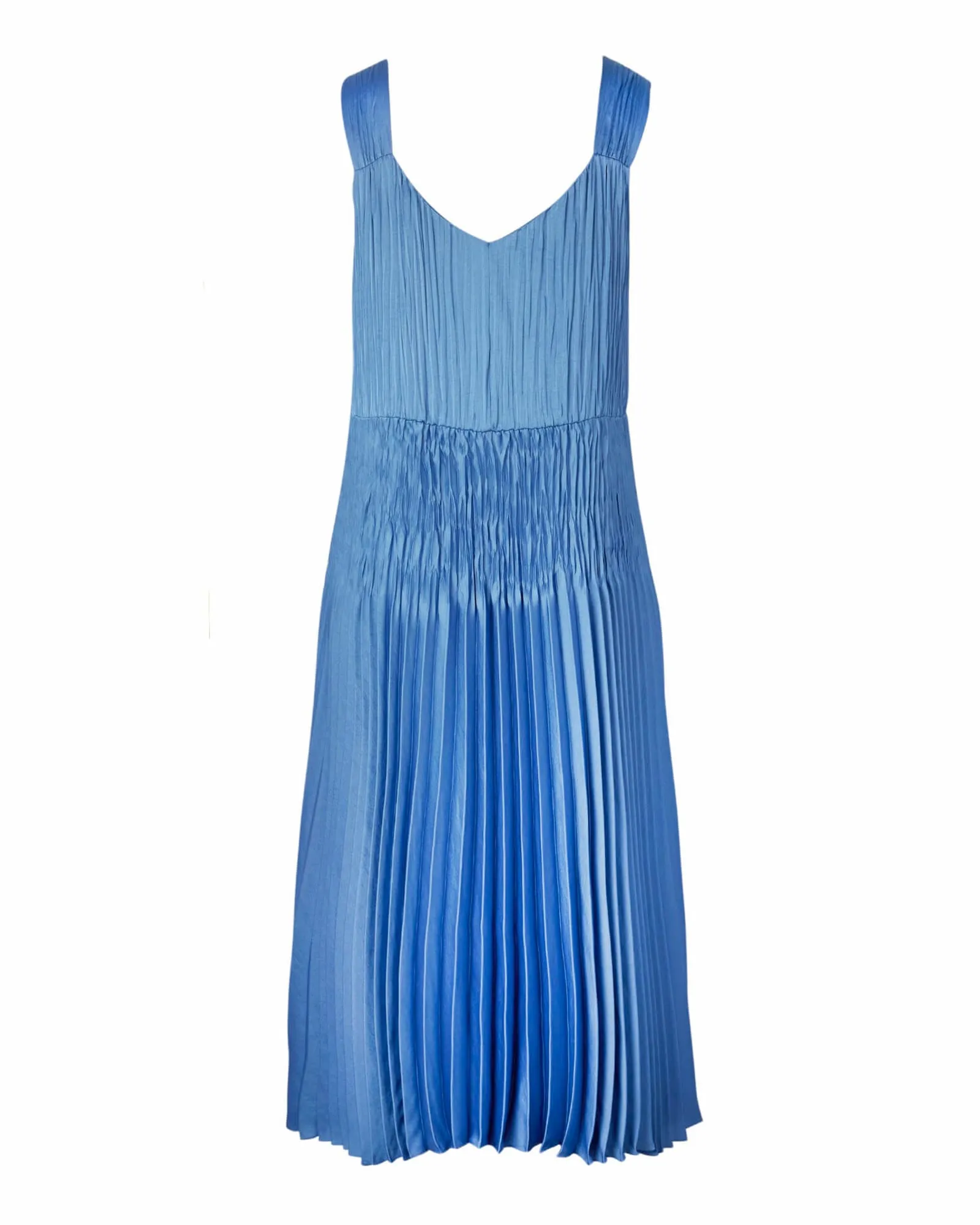 Pleated Slip Dress | BLUE