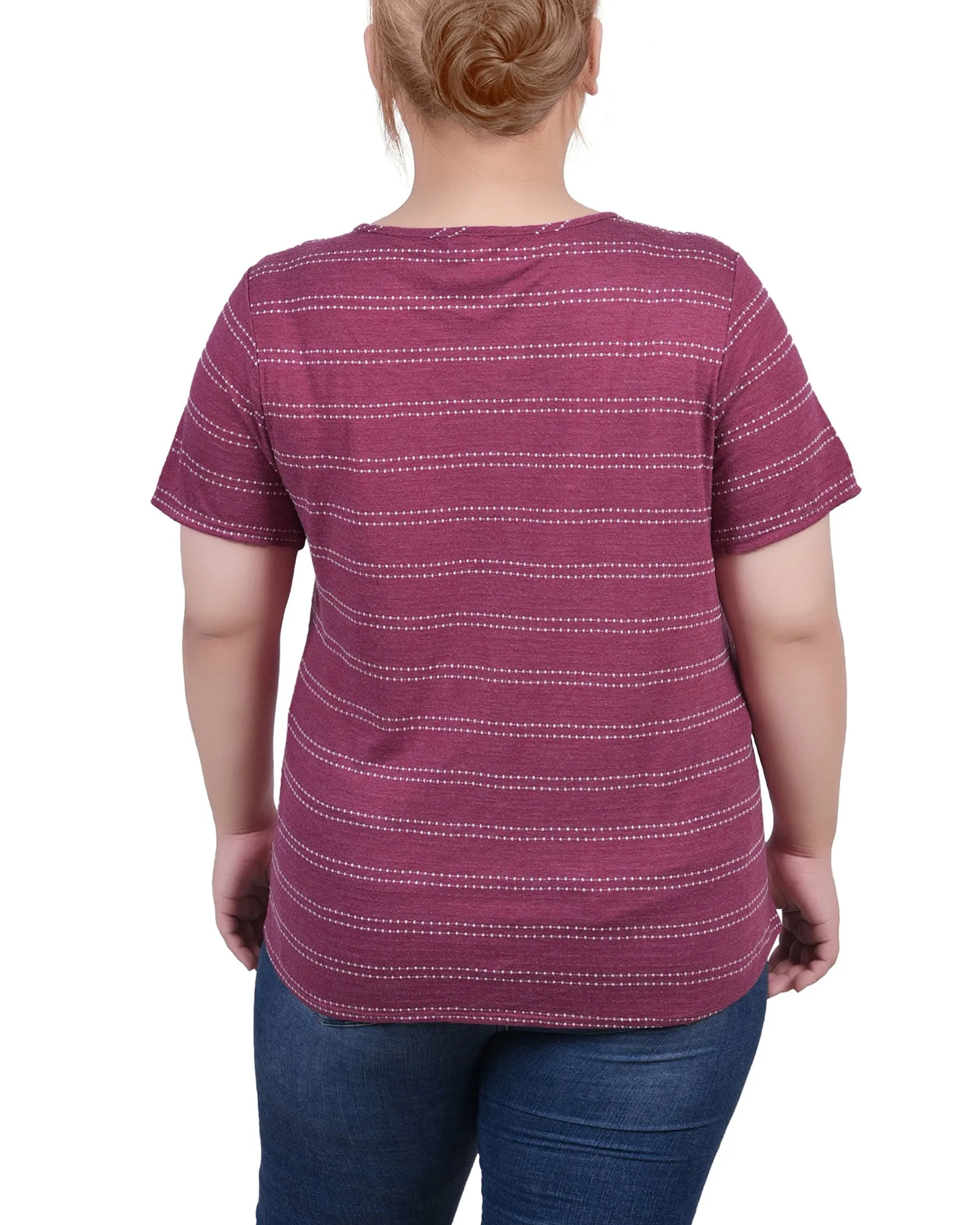 Plus Size Short Sleeve Tie Front Top